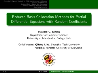 Reduced Basis Collocation Methods for Partial  Differential Equations with Random Coefficients