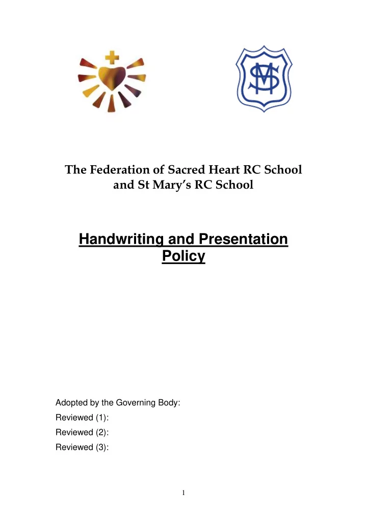 handwriting and presentation policy
