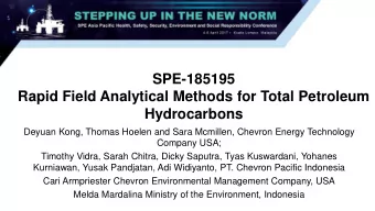 SPE-185195  Rapid Field Analytical Methods for Total Petroleum  Hydrocarbons  Deyuan Kong, Thomas