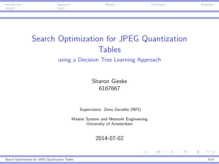 search optimization for jpeg quantization tables