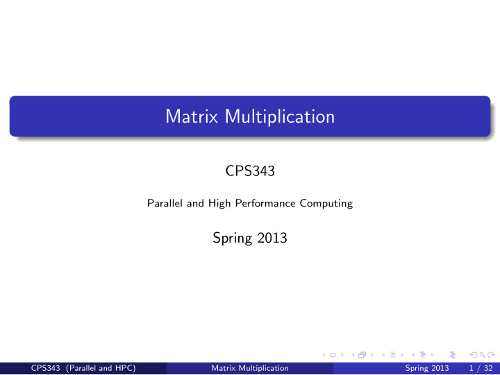 matrix multiplication