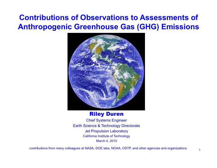 contributions of observations to assessments of