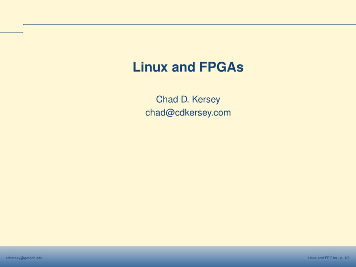 linux and fpgas