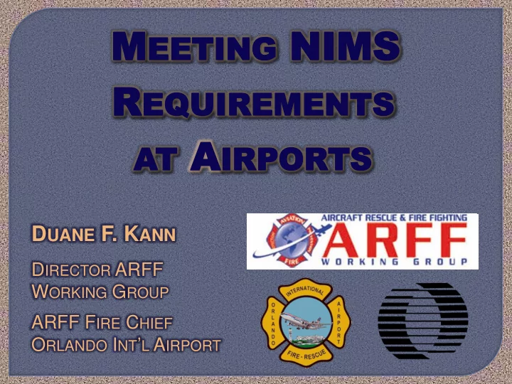 m eeting eeting nims nims r equirements equirements at at