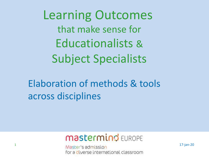 learning outcomes