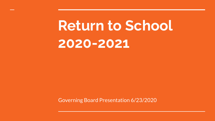 return to school 2020 2021