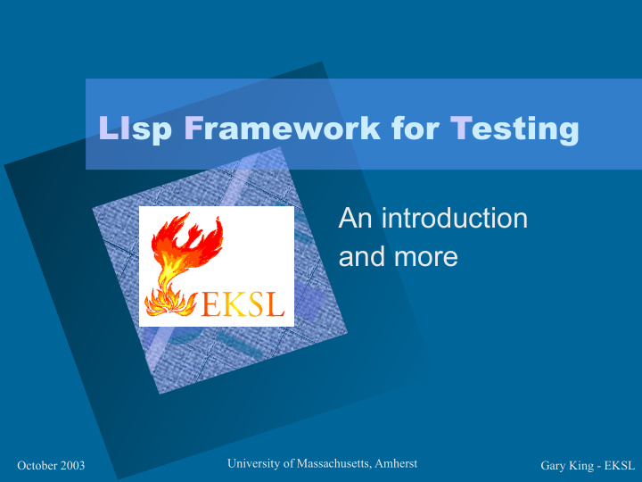 lisp framework for testing