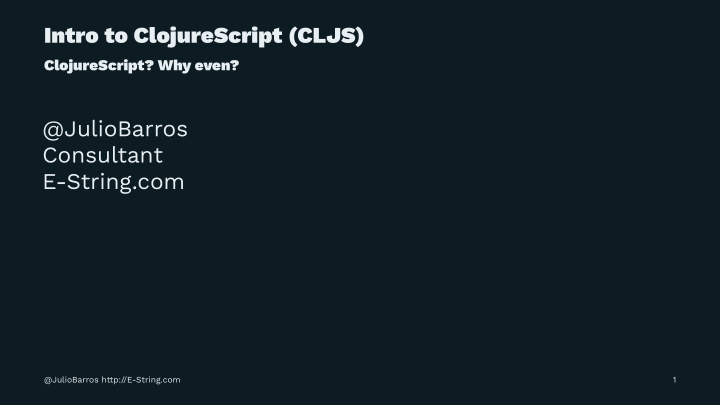 intro to clojurescript cljs