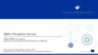 EMAs Perception Survey  PCWP/ HCPWP joint meeting  Session on communication and information on