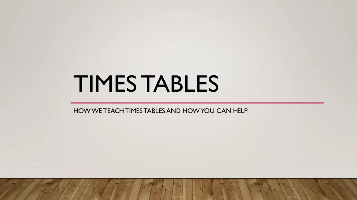 times tables