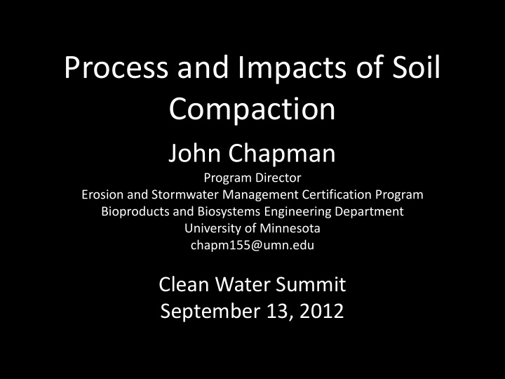 process and impacts of soil