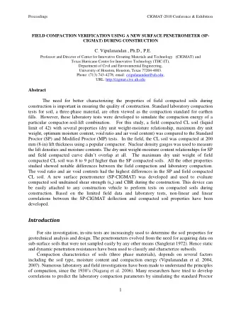 Introduction  For site investigation, in-situ tests are increasingly used to determine the soil
