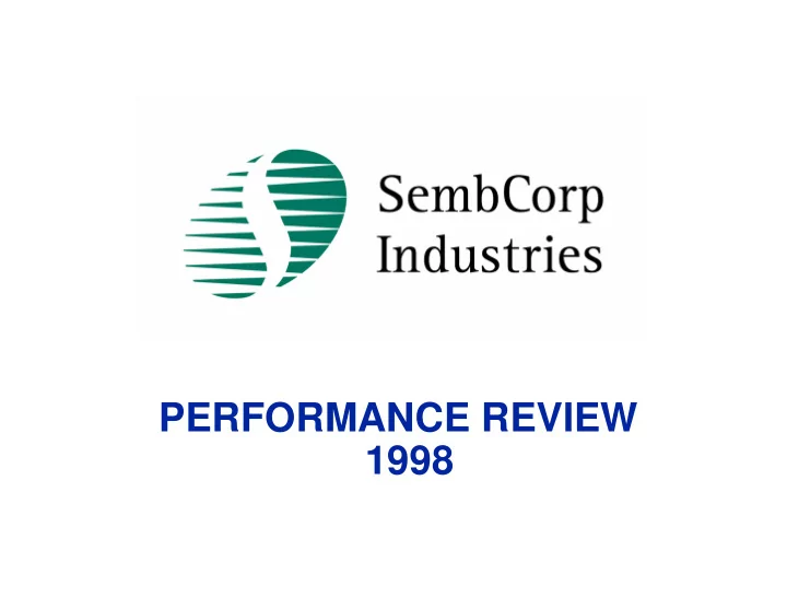 performance review 1998 sembcorp industries patmi for