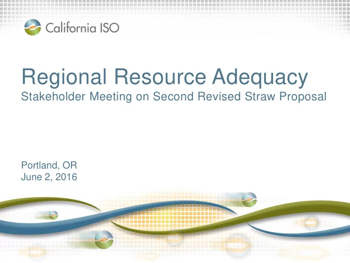 regional resource adequacy