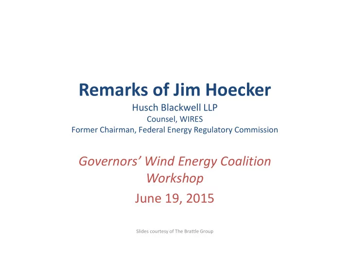 remarks of jim hoecker