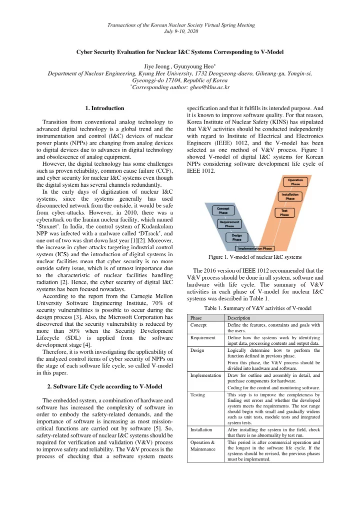 cyber security evaluation for nuclear i c systems