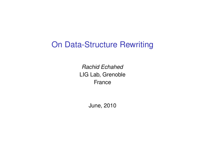 on data structure rewriting