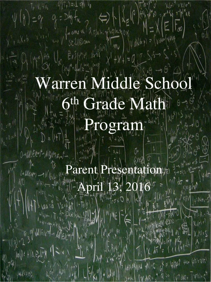 6 th grade math