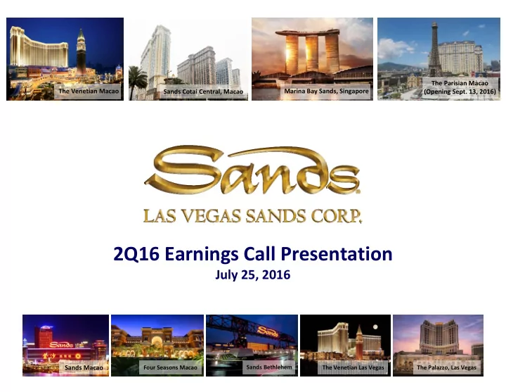 2q16 earnings call presentation