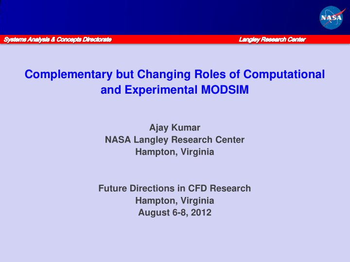 complementary but changing roles of computational and