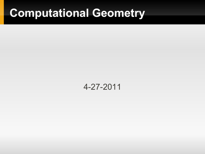 computational geometry