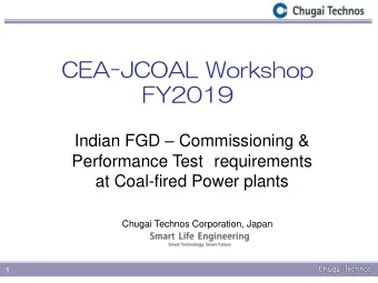 FY2019 Indian FGD  Commissioning &amp;  Performance Test requirements  at Coal-fired Power