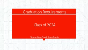 Graduation Requirements  Class of 2024  Winston-Salem/Forsyth County Schools  Class of 2024