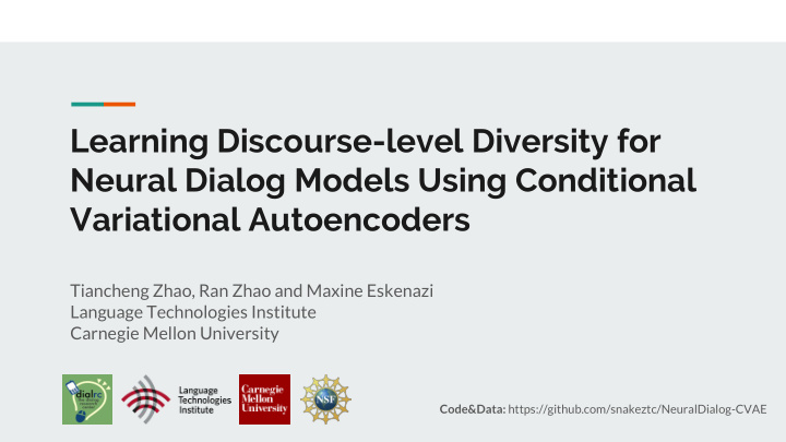 learning discourse level diversity for neural dialog
