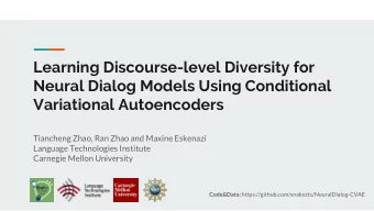 Learning Discourse-level Diversity for  Neural Dialog Models Using Conditional  Variational