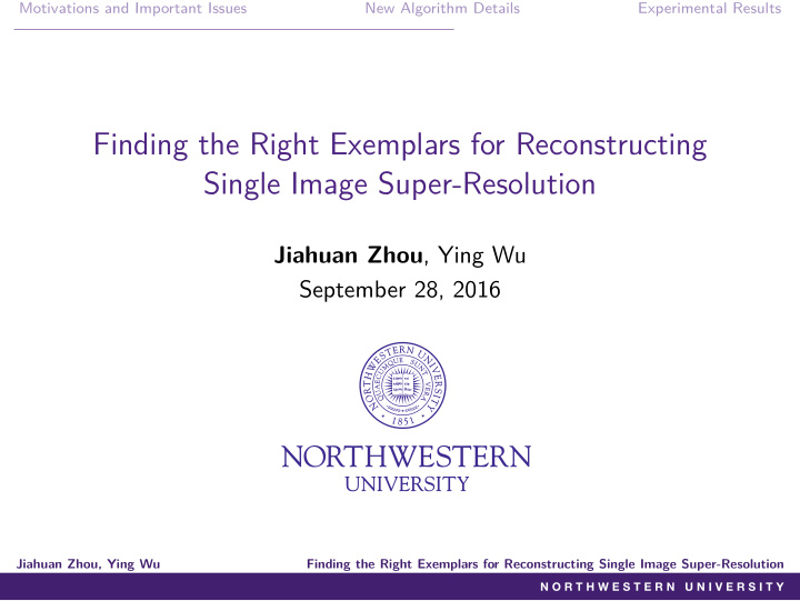 finding the right exemplars for reconstructing single