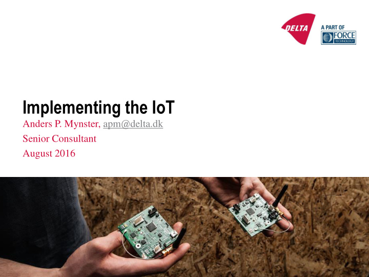 implementing the iot