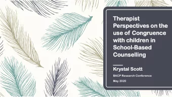 Ther  erapist  st  Persp  spectives o  es on the  e  us  use of  of Cong  ongruence  wit  ith c