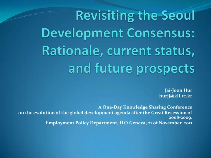 employment policy department ilo geneva 21 of november