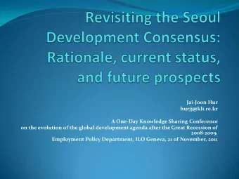 Employment Policy Department, ILO Geneva, 21 of November, 2011  Contents  Background  Shaping
