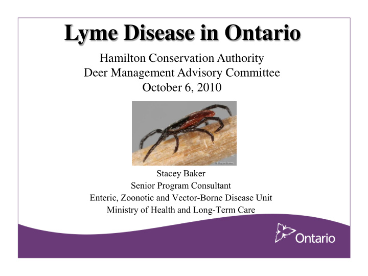 lyme disease in ontario