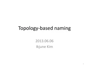 Topology-based naming  2013.06.06  Ikjune Kim  1  Categories of Persistent naming  Basic Naming