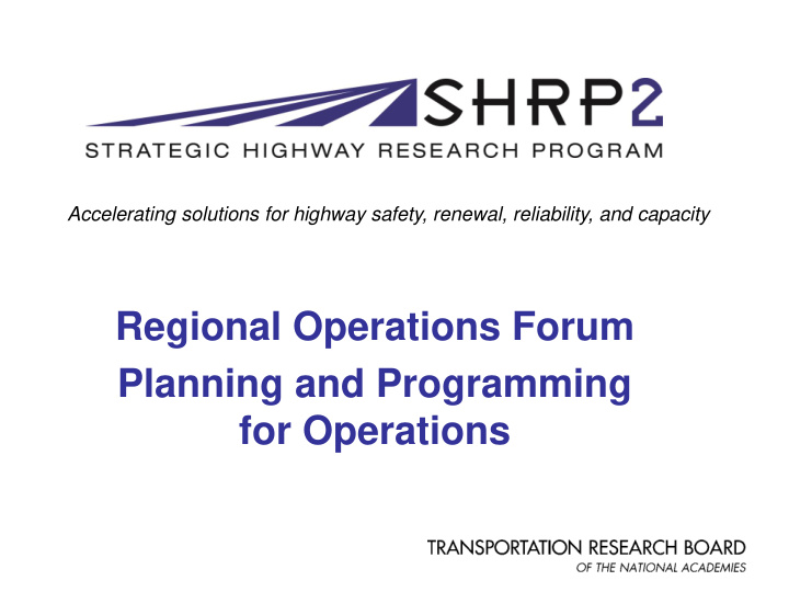 regional operations forum