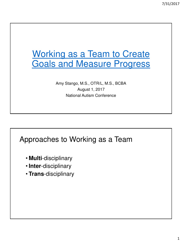 working as a team to create goals and measure progress