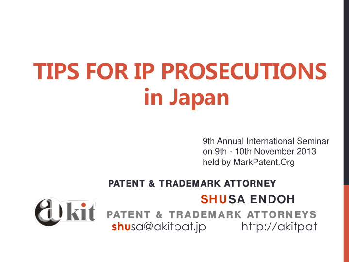 tips for ip prosecutions in japan