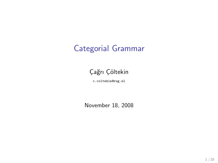 categorial grammar