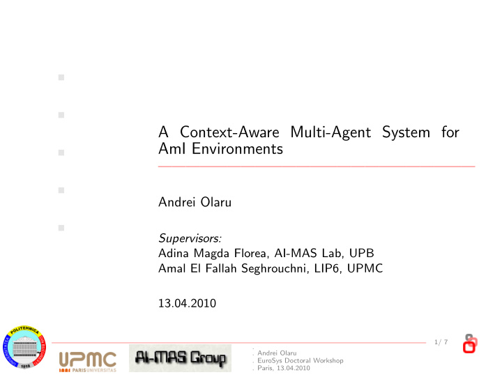 a context aware multi agent system for ami environments