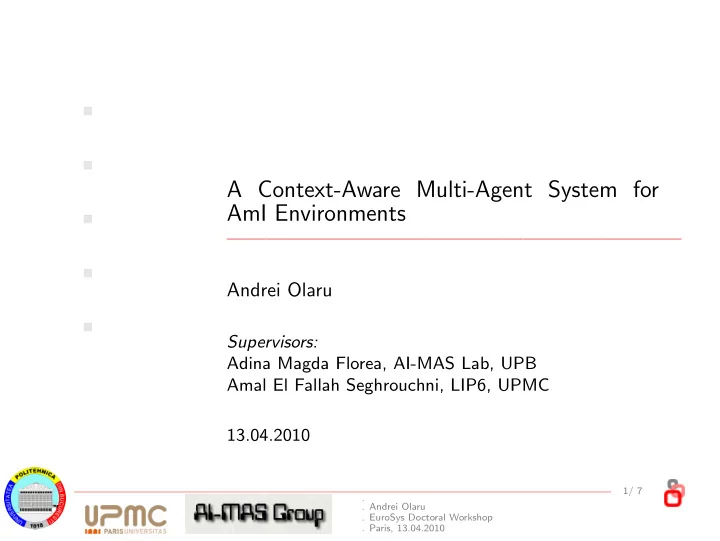 a context aware multi agent system for ami environments