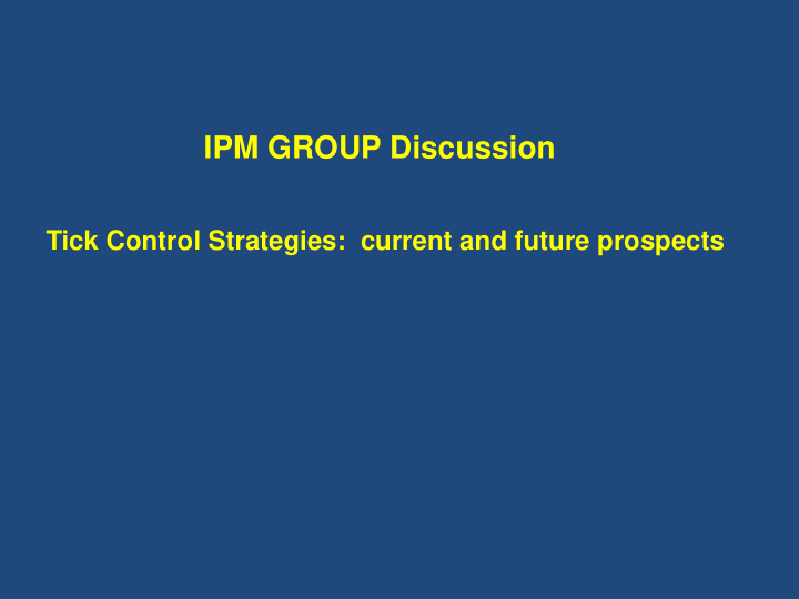 ipm group discussion