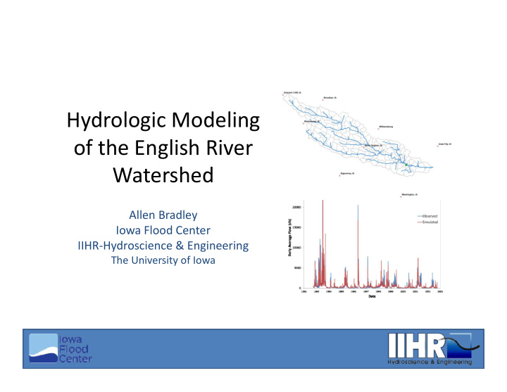 hydrologic modeling of the english river watershed