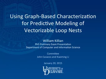 Using  Graph-Based  Characteriza4on    for  Predic4ve  Modeling  of