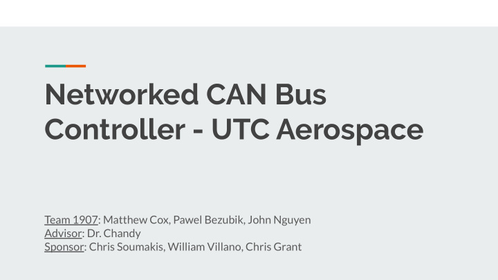 networked can bus controller utc aerospace