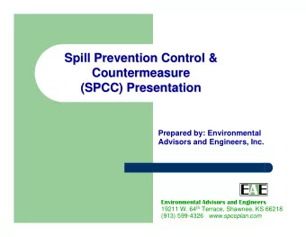 Spill Prevention Control &amp;  Spill Prevention Control &amp;  Countermeasure  Countermeasure