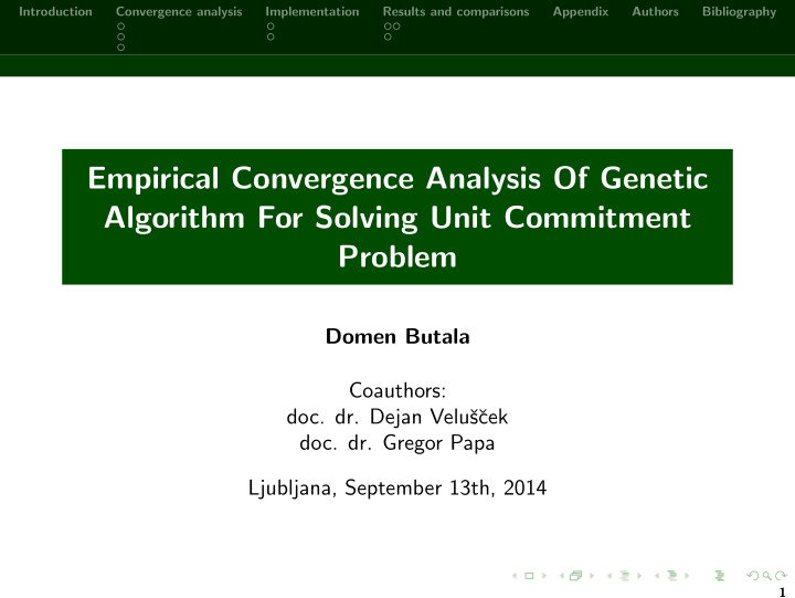 empirical convergence analysis of genetic algorithm for