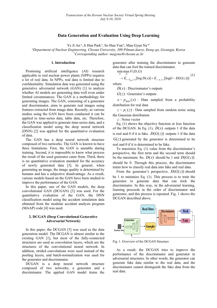 data generation and evaluation using deep learning