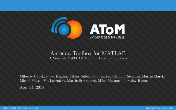 antenna toolbox for matlab